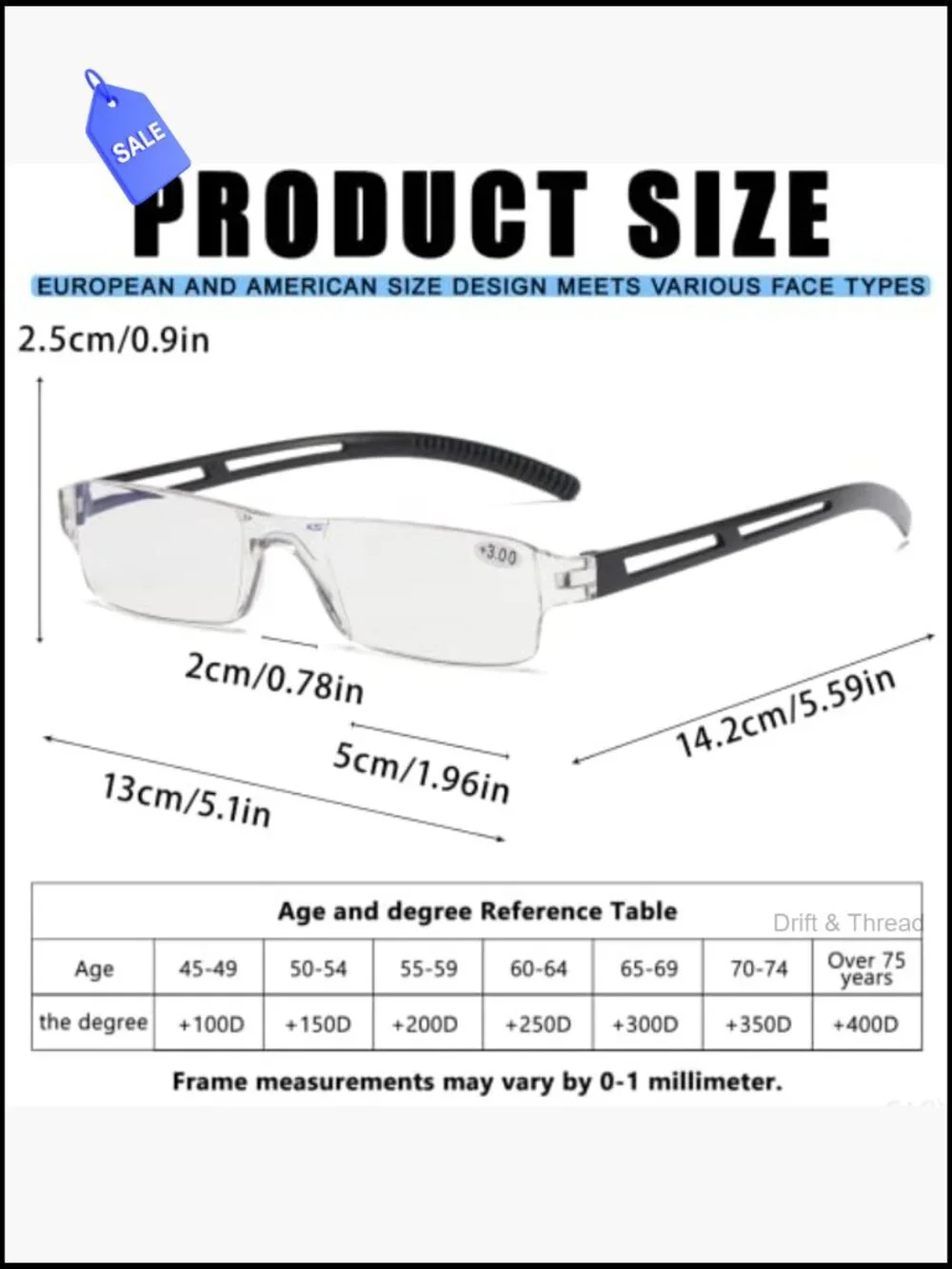 3 Pairs Blue Block Reading Glasses +2.5 Rectangular Frame Men Women Computer